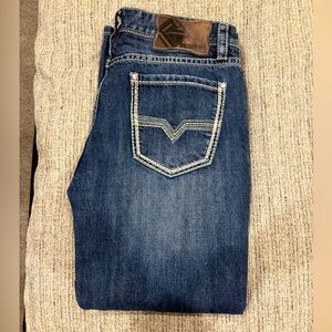 Men’s Rock & Roll Denim Double Barrel Boot Cut Jeans.